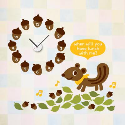 [JD] 무소음 무브먼트 CLOCK_소풍가는 다람쥐