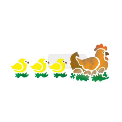[스텐실도안]AJ-3206 엄마닭과아기병아리
