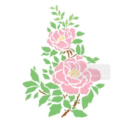 [스텐실도안] aj-5082 모란도 민화