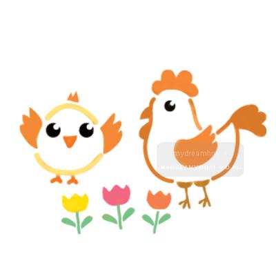 [스텐실도안]ns-1132엄마닭과병아리