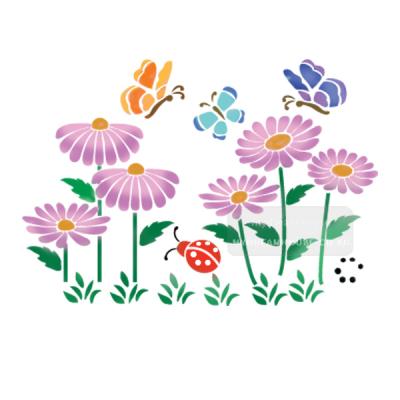 [스텐실도안] RJ-2511 꽃과나비(벽화스텐실)우리동네벽화스텐실