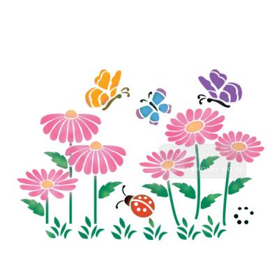 [스텐실도안] RJ-6003곷과나비 초대형(벽화스텐실)우리동네 벽화스텐실