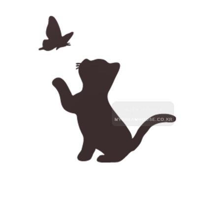 [스텐실도안]ns-1145고양이와나비